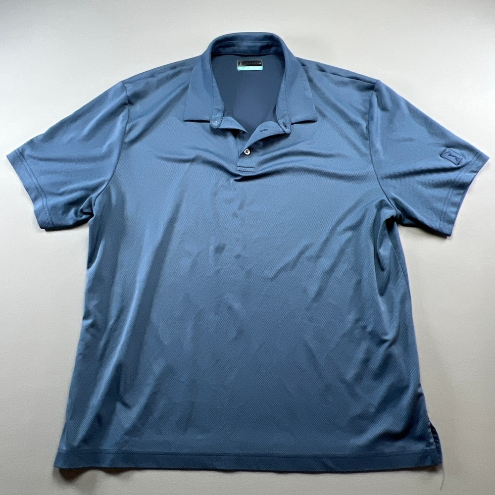 Pga Tour Golf Performance Polo Shirt Men 2XL Navy Blue Moisture Wicking Athletic